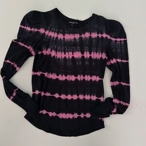 Generation Love Women's Black and Pink Tie-Dye Top, nwot